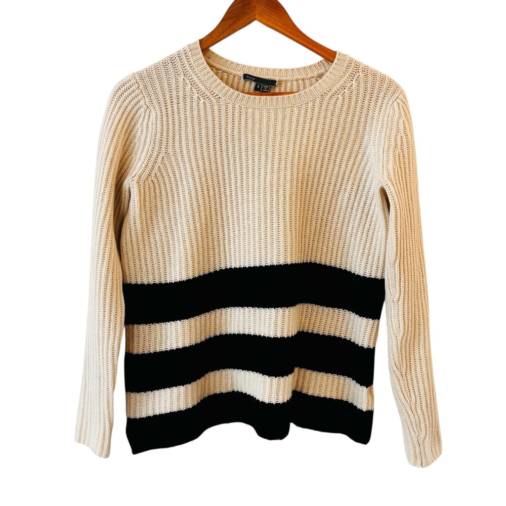Vince Wool Cashmere Sweater Womens S Striped Quiet Luxury Preppy Capsule